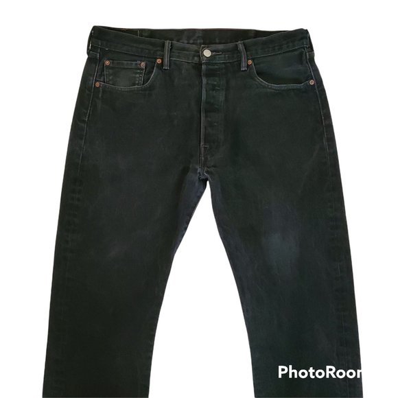 Levi Strauss & Co. Men's 501 Original Regular Fit Black Denim Jeans Size W38 L34 - Picture 8 of 16